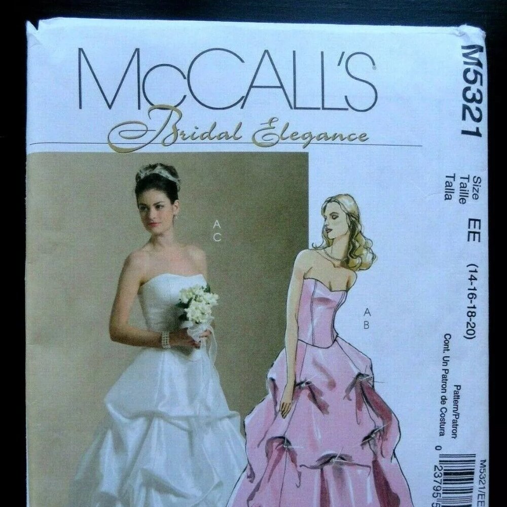 McCall's Bridal Elegance Pattern M5321 Misses (14 - 16 - 18 - 20 )